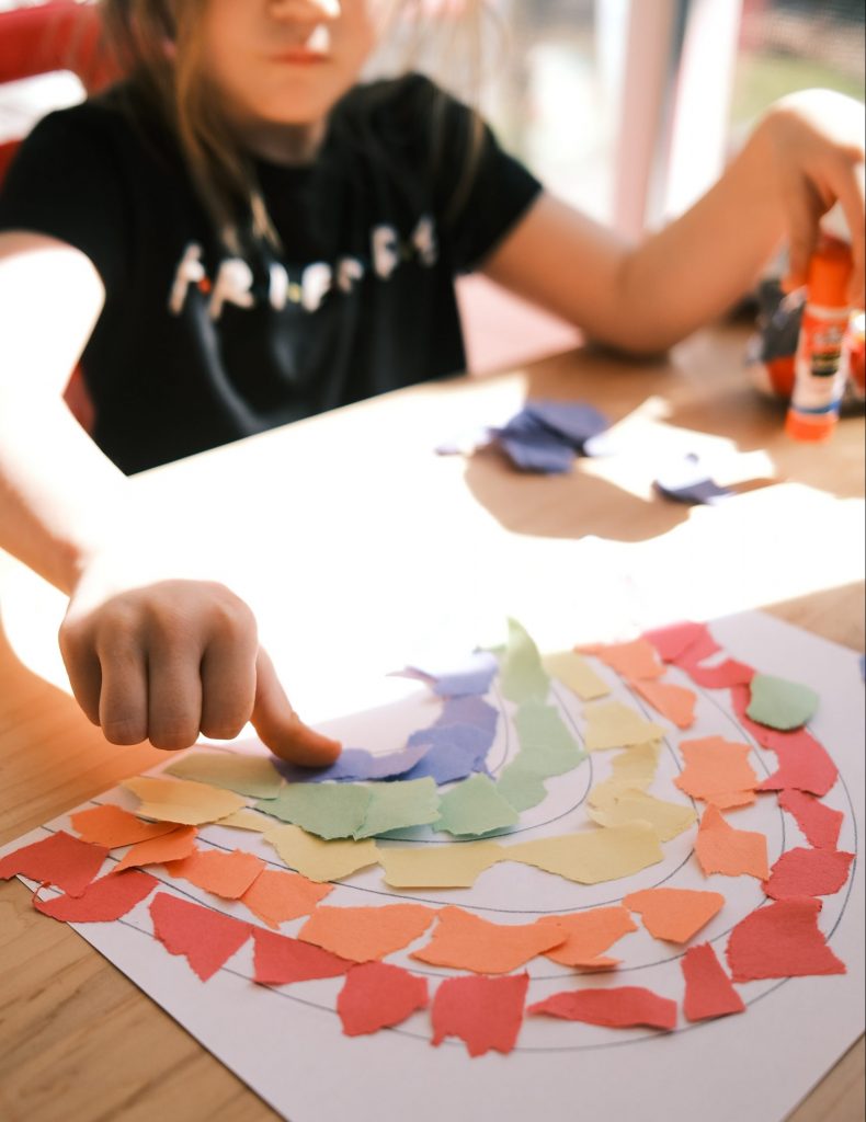 Image of a girl making art