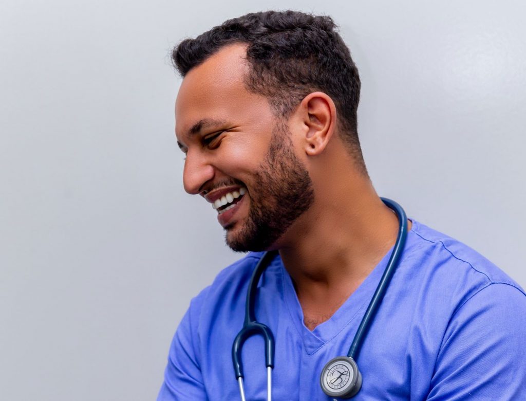 Image of a male nurse smiling